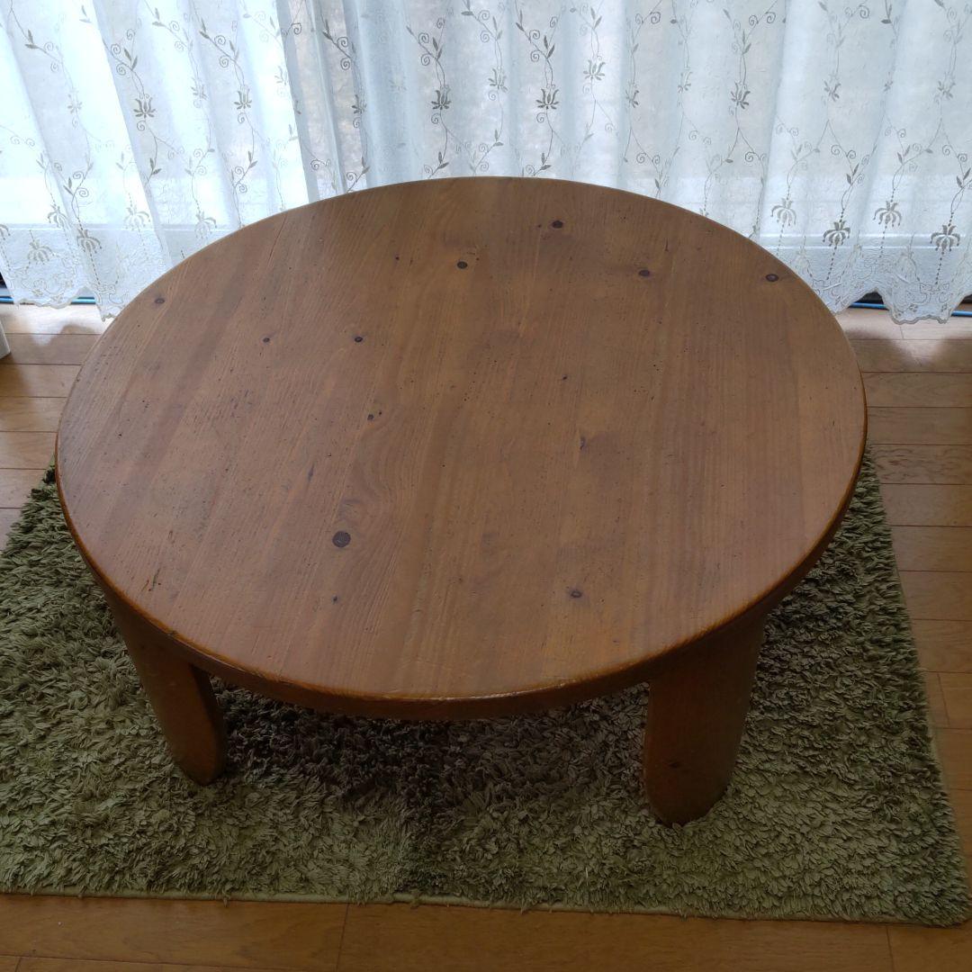 2022人気No.1の ❮muuです❭カントリー家具 折り畳み丸テーブル 座卓