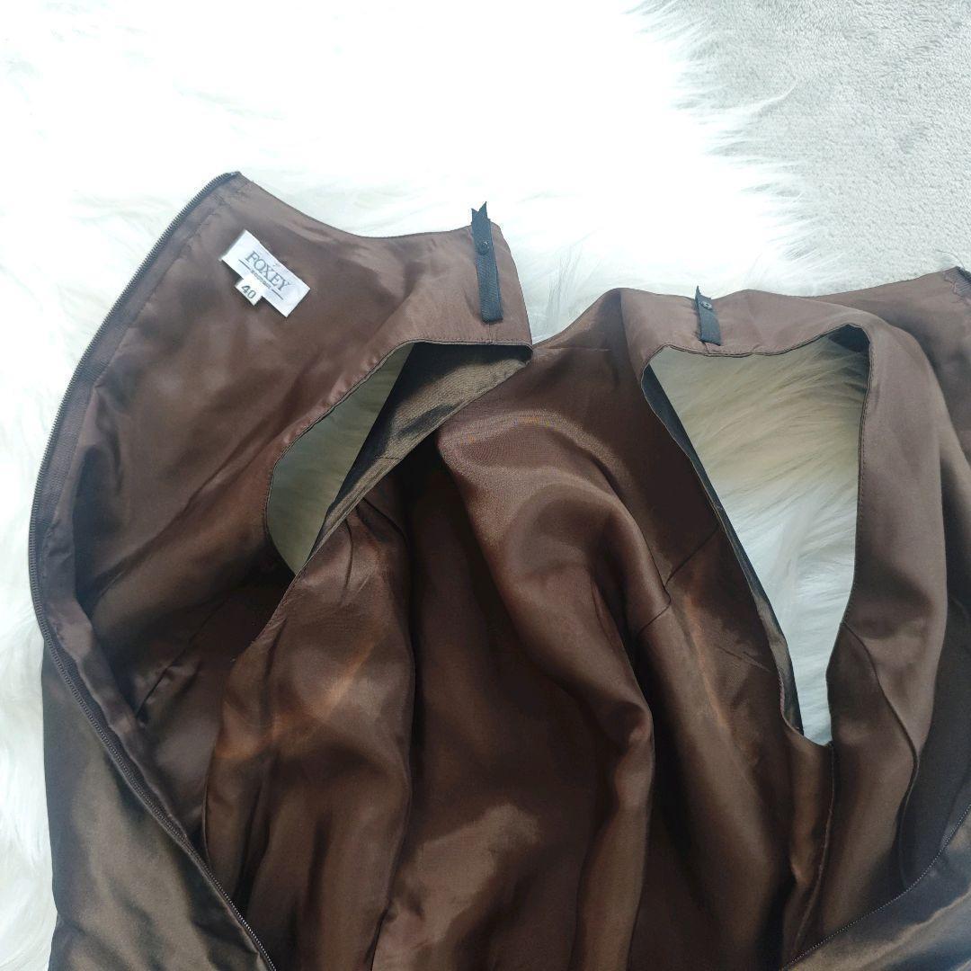 FOXEY Baron バルーンドレス シルク 40 清楚上品 ミモレ丈 FOXEY Baron バルーンドレス シルク 40 清楚上品 ミモレ丈