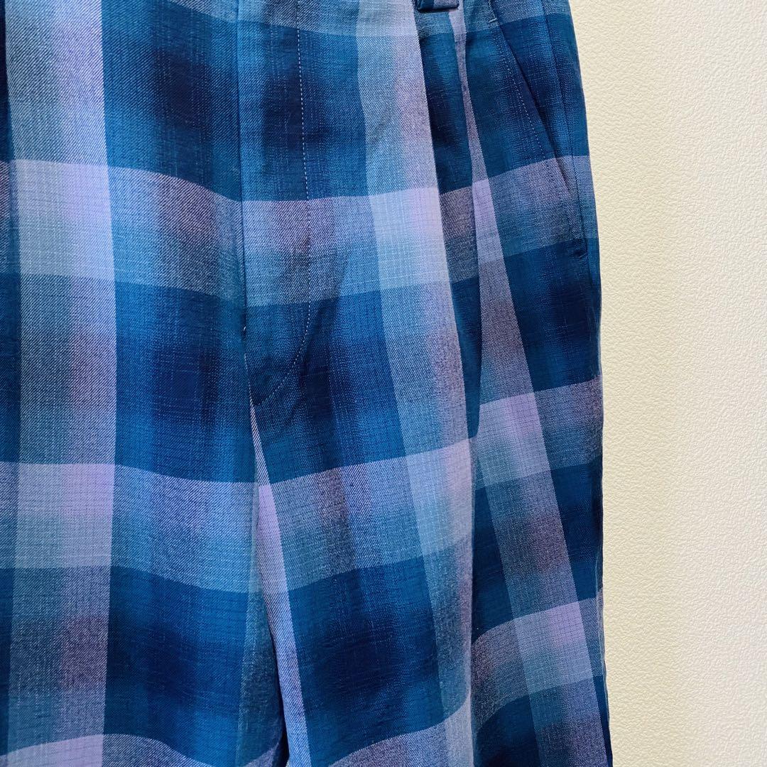 日本製 80〜90年代 Atlantic Club. チェックスラックス 画像3