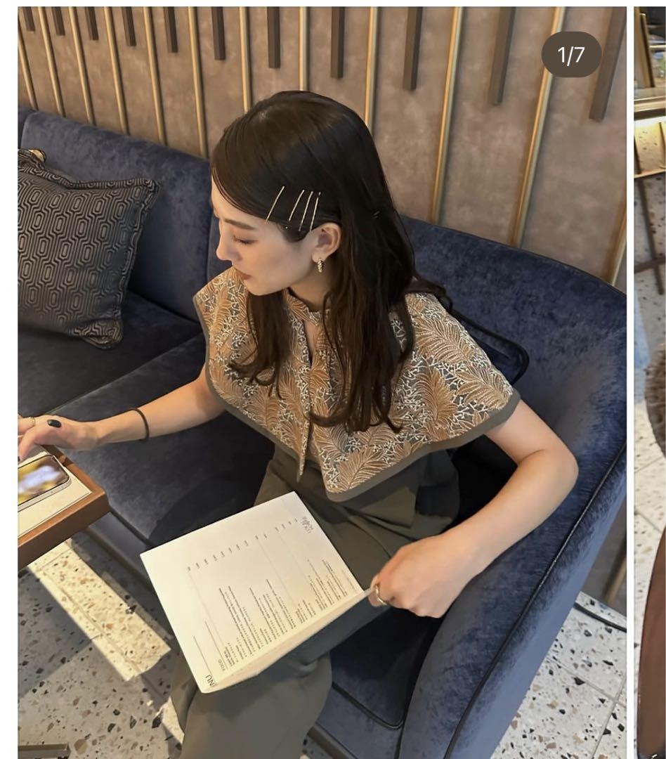 スーツ・フォーマル・ドレス ANDRESD embroidery cape dress
