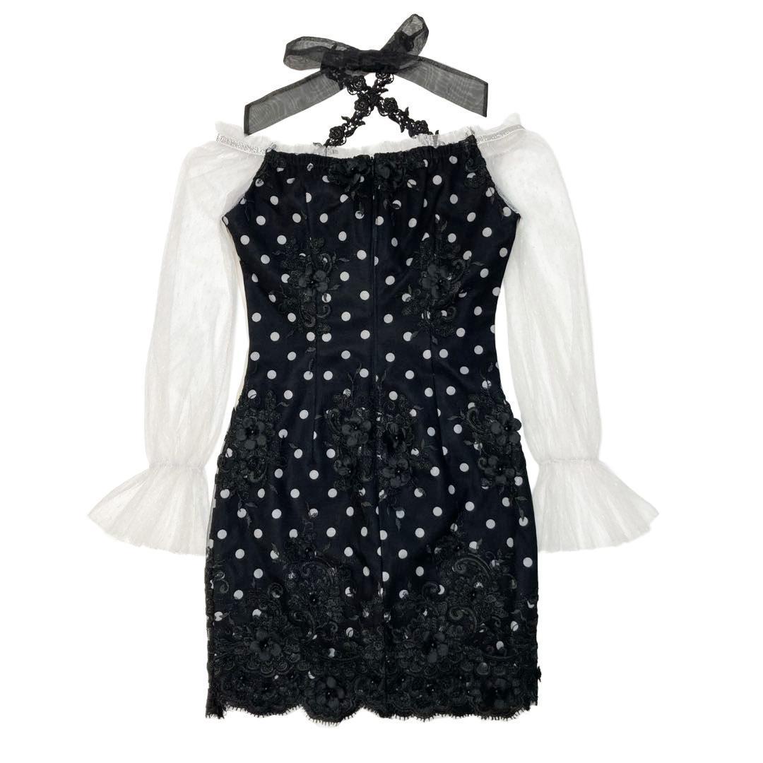 ROBE de FLEURS ローブドフルール ロマンスパールドットキャバドレス