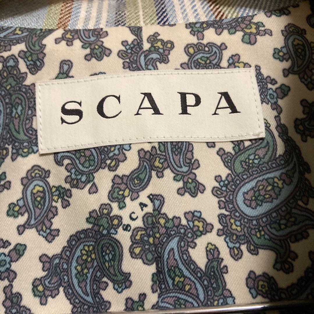 【新品】SCAPA テーラードジャケット 青系 チェック柄