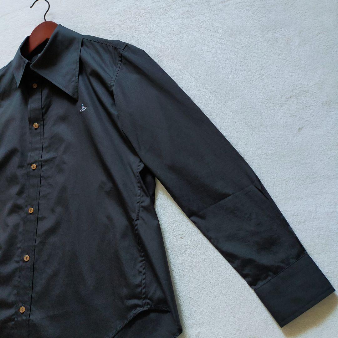 美品】vivienne westwood アシンメトリーシャツ 黒 オーブ