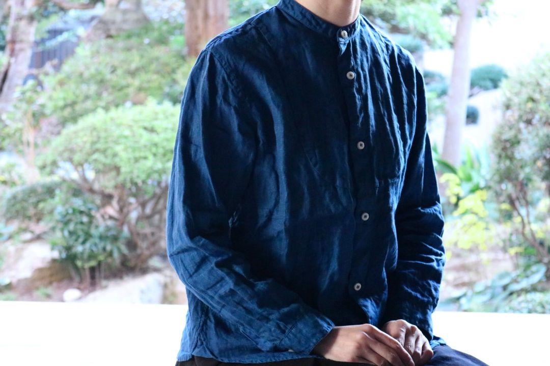 宝島染工TAKAJIMA SENKOUリネン切替 インディゴ 長袖シャツ希少