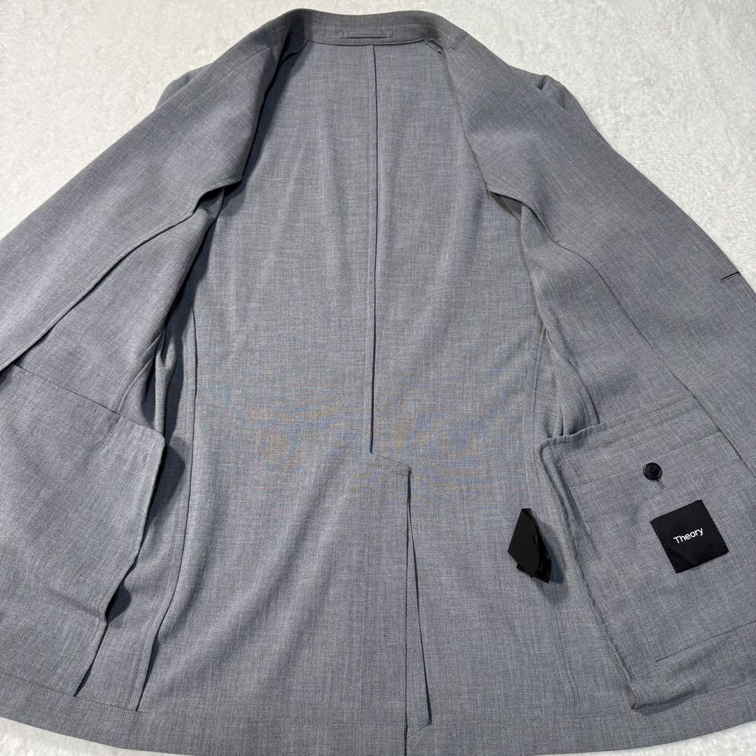 極美品 セオリー セットアップ トラベルスーツ ボックスタグ グレー 38
