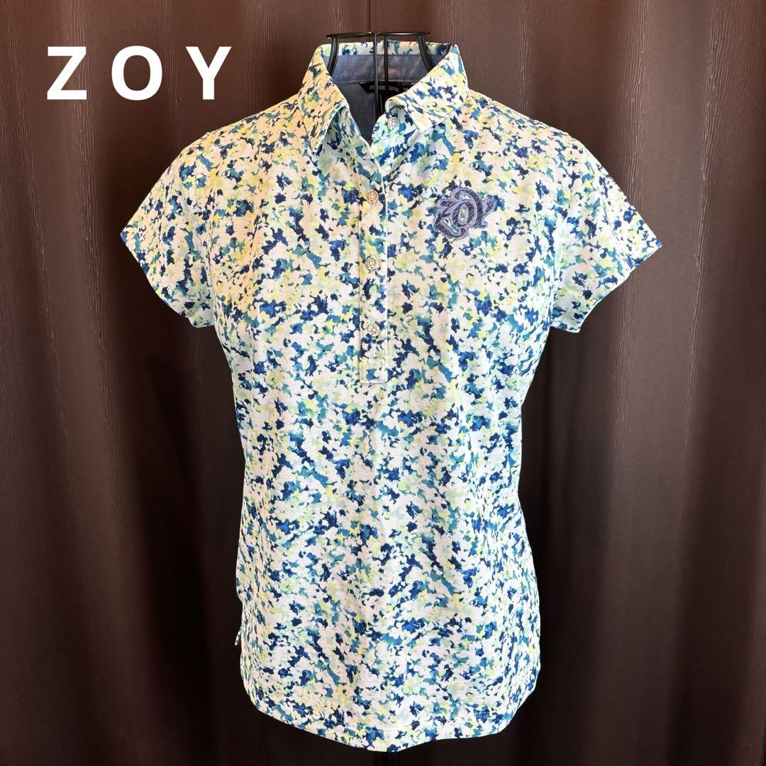 ★Z O Y★ゾーイ★花柄ショートスリーブポロシャツ★涼しく素敵★