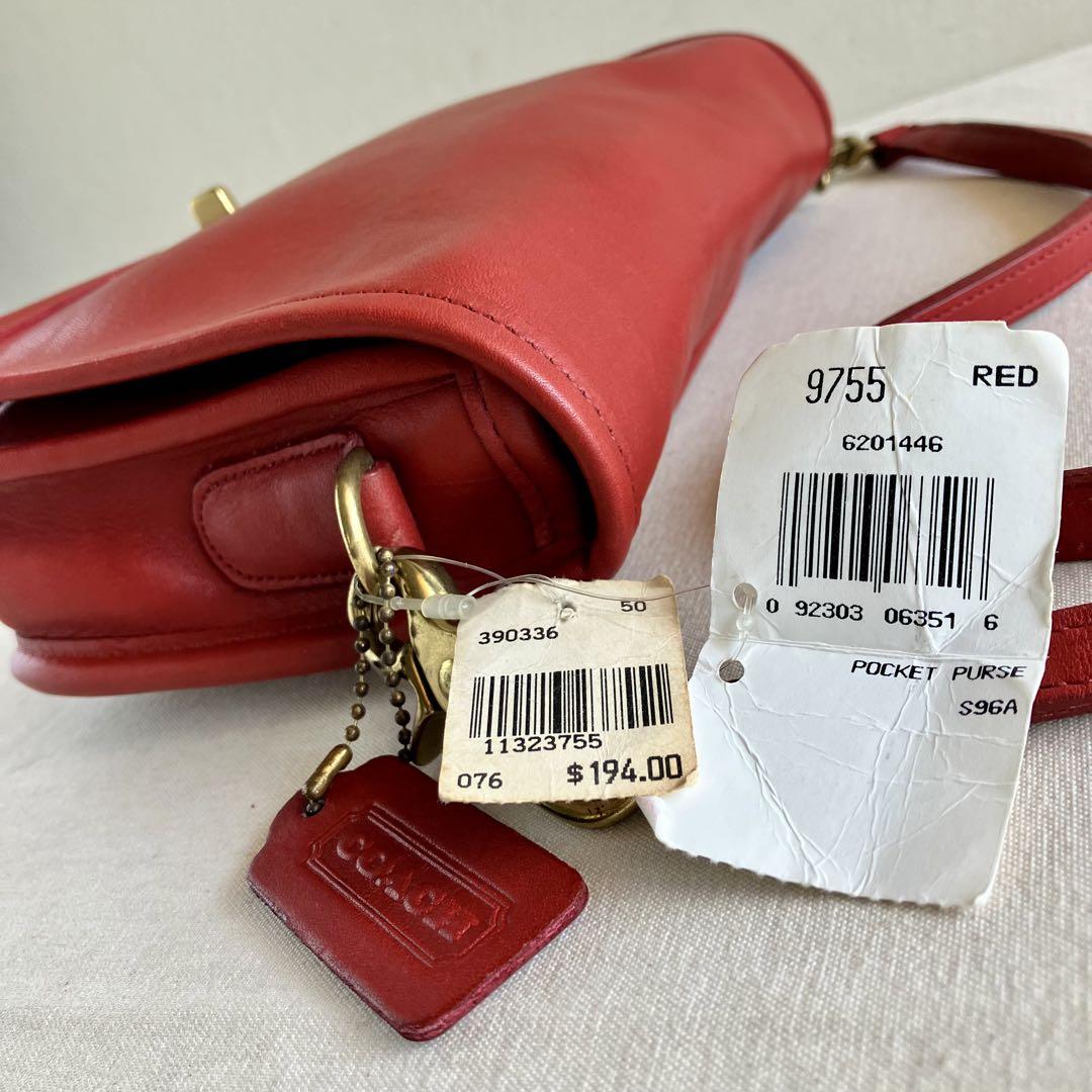 Vintage Coach Pocket Purse Red Leather