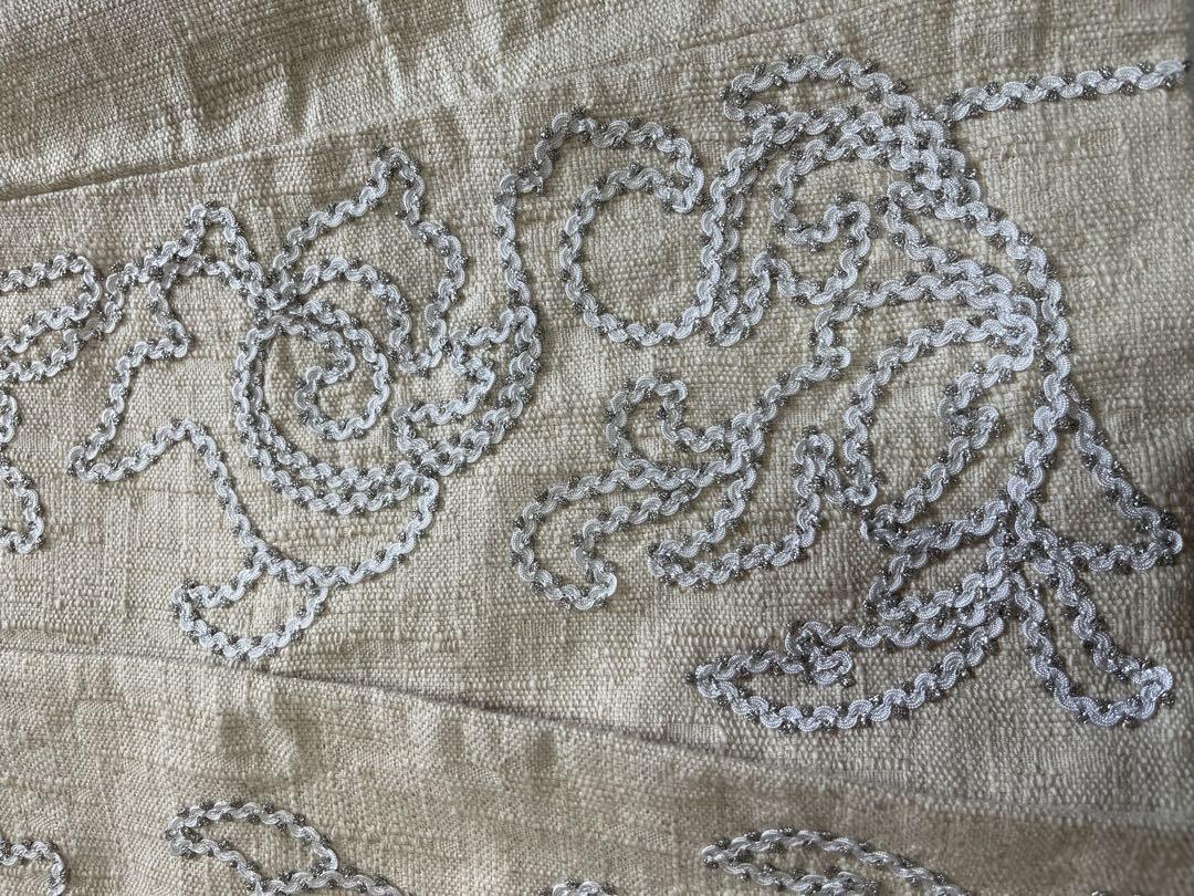 専用　デュアルヴュー dual view 麻混コート　刺繍　ベージュ