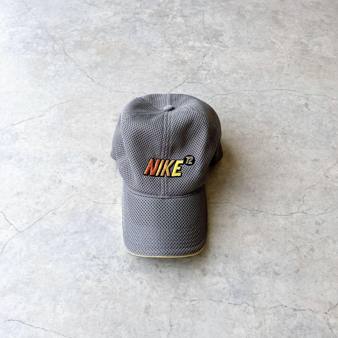 90s 00s NIKE メッシュキャップ グレー y2k グラデーションロゴ