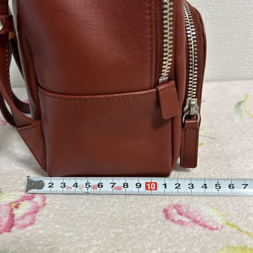 ♥︎レアカラー♥︎agnes b. パンチングロゴ レザーミニリュック