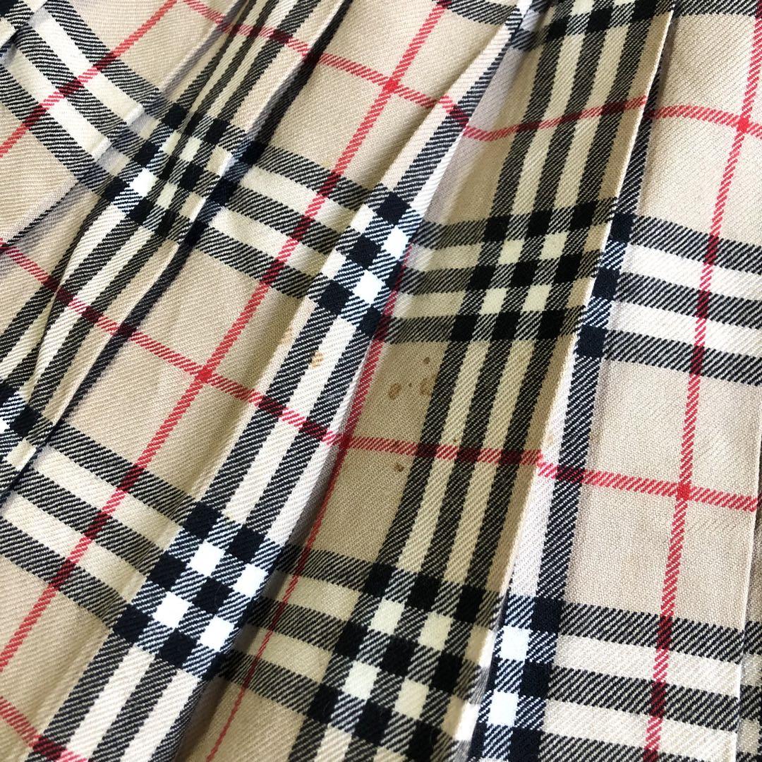 BURBERRY バーバリー ノバチェック 上質ウール 膝丈 フレアスカート
