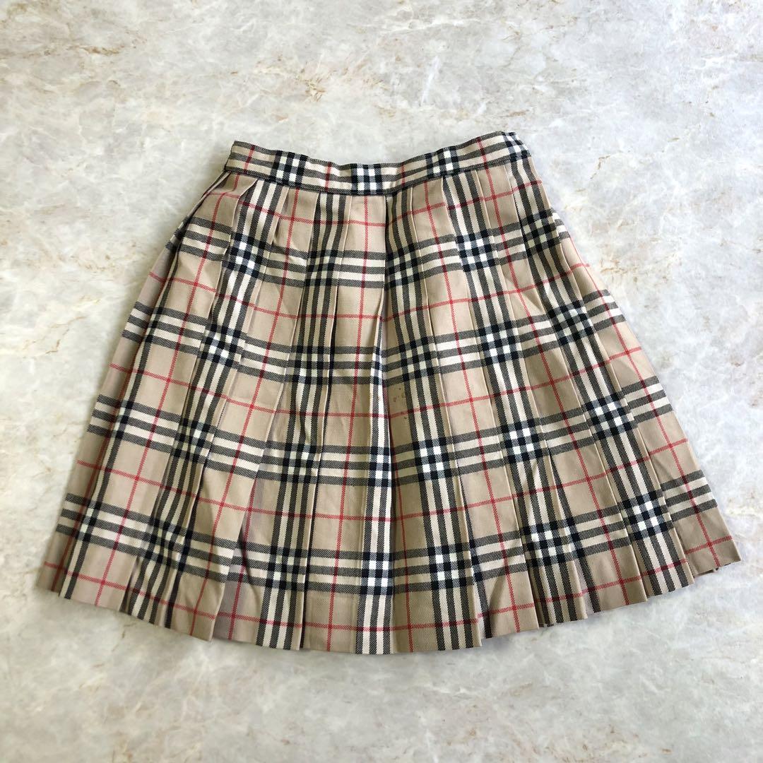 BURBERRY バーバリー ノバチェック 上質ウール 膝丈 フレアスカート