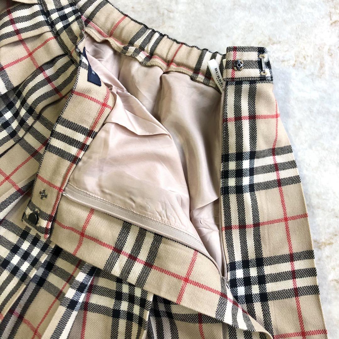 BURBERRY バーバリー ノバチェック 上質ウール 膝丈 フレアスカート