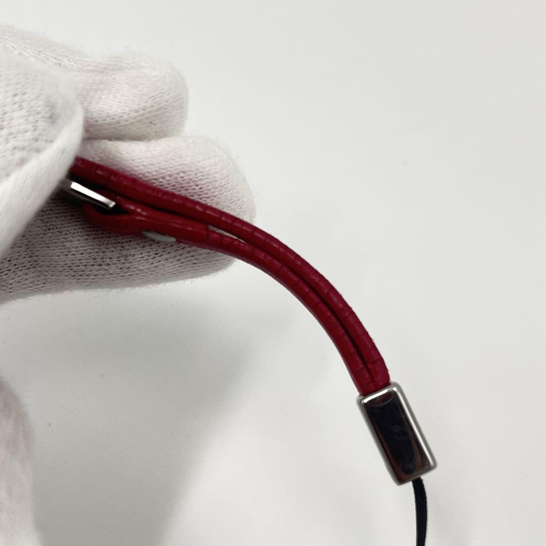 PRADA レザー ストラップ レッド 携帯ストラップ 携帯小物