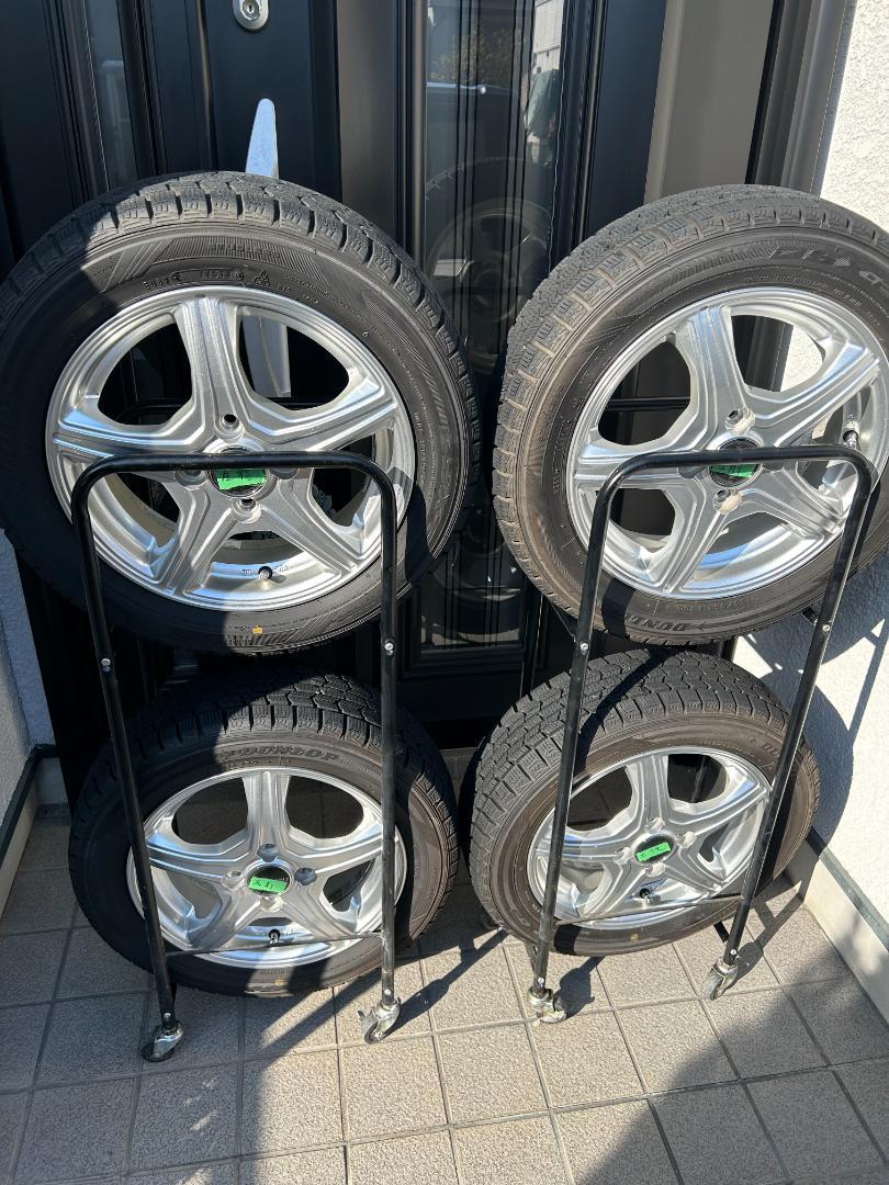 【バリ山】美品155/65R14 タント スタッドレスタイヤ　直接引き取り限定ワゴン