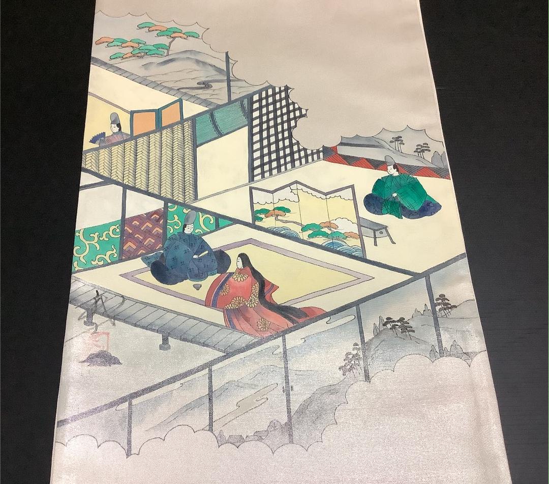 極上の逸品です 手描き お太鼓柄袋帯 正絹 ctrsM-m69614601760 染色作家 おだに武士 最安値人気