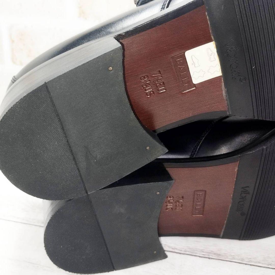 BALLY バリー スクエアトゥ シングルモンク ローファー 黒 26.5cm