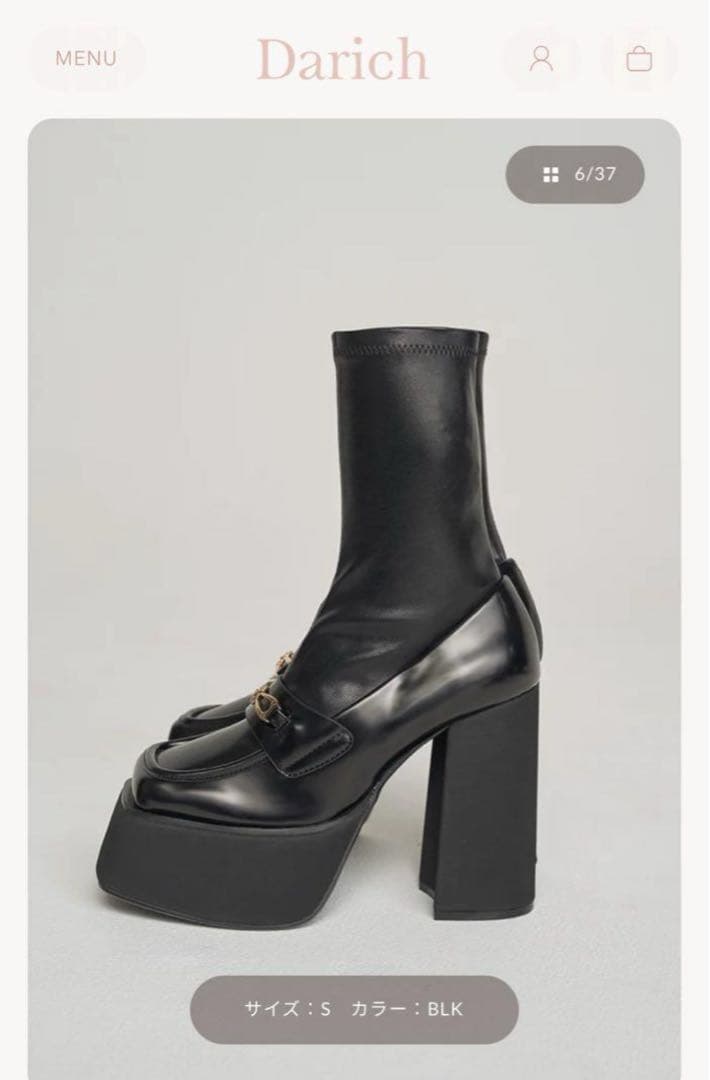 【Darich】レディース ブラック ハイヒールブーツ S