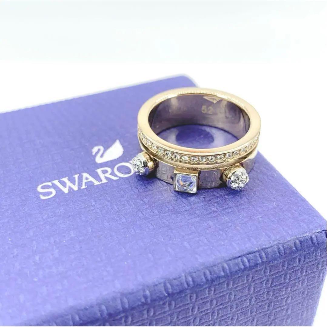 箱付き　SWAROVSKI　スワロフスキー　ゴールド　リング　指輪　ストーン