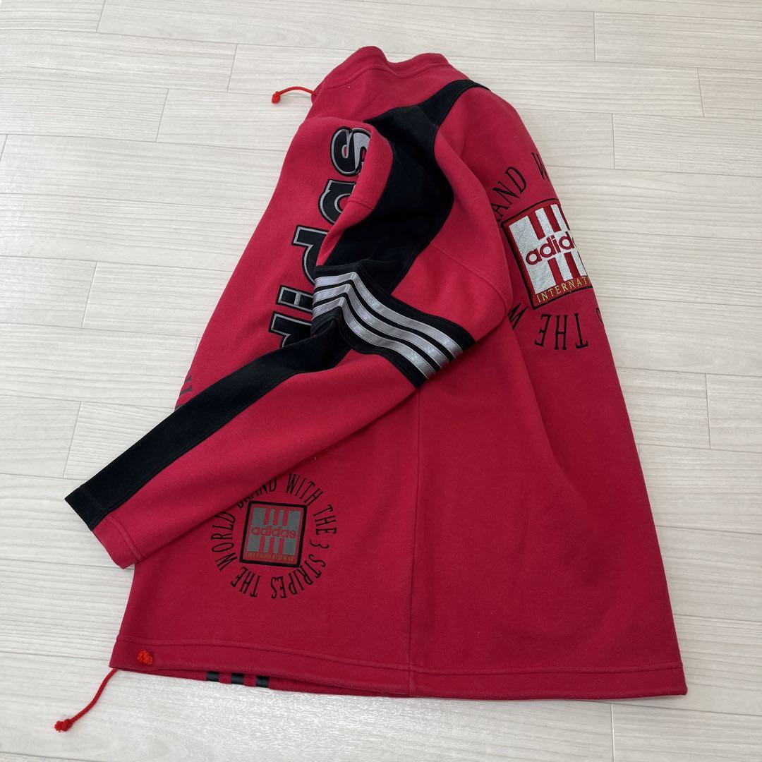 adidas 90s赤 フリース トレーナー ハイネックデサント製