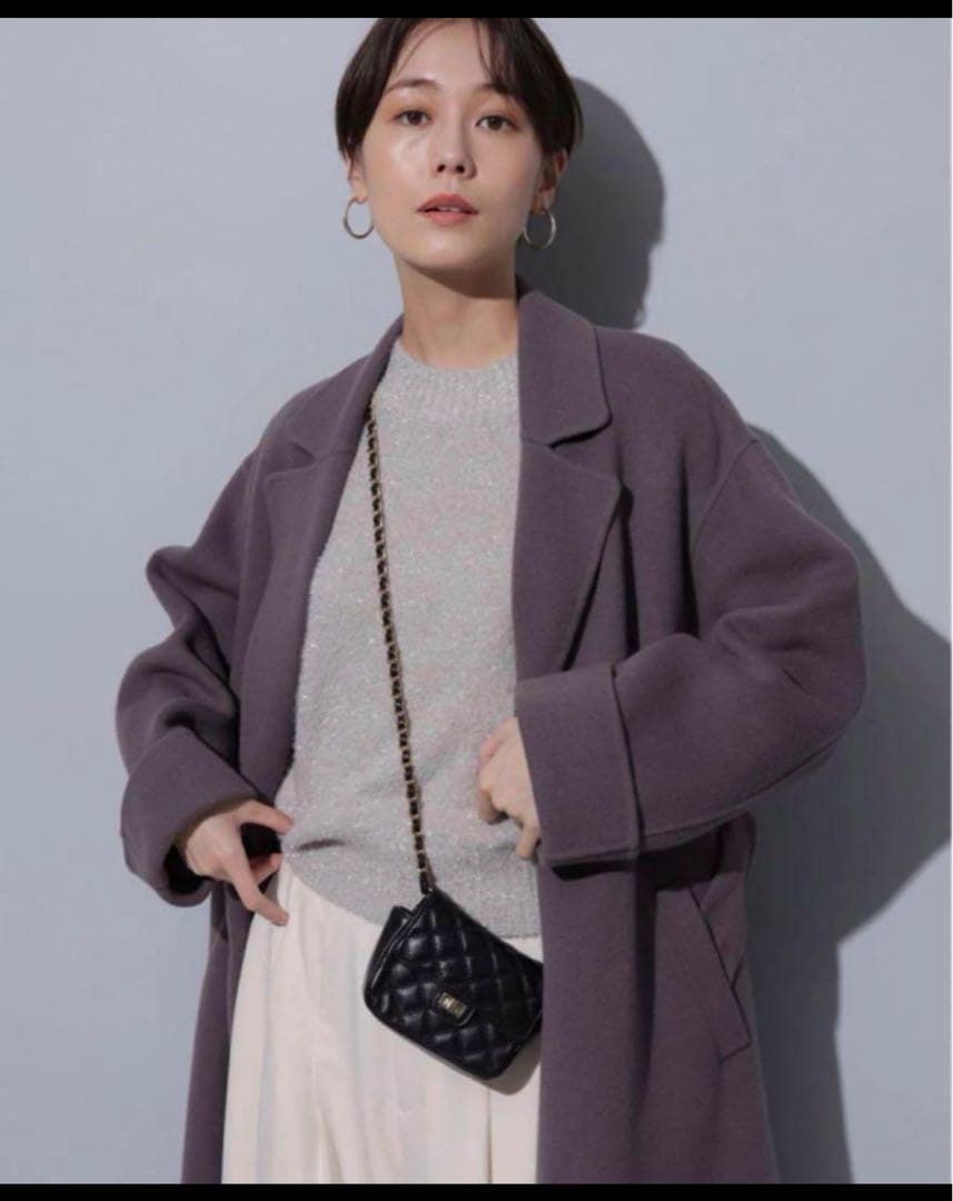 アルページュストーリー リバー コート ロング アウター グレー チャコールM Arpege story