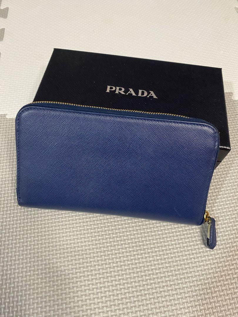 PRADA 水色リボン付き長財布 箱付き PRADA 長財布 リボン 水色 ブルー 水色 淡い