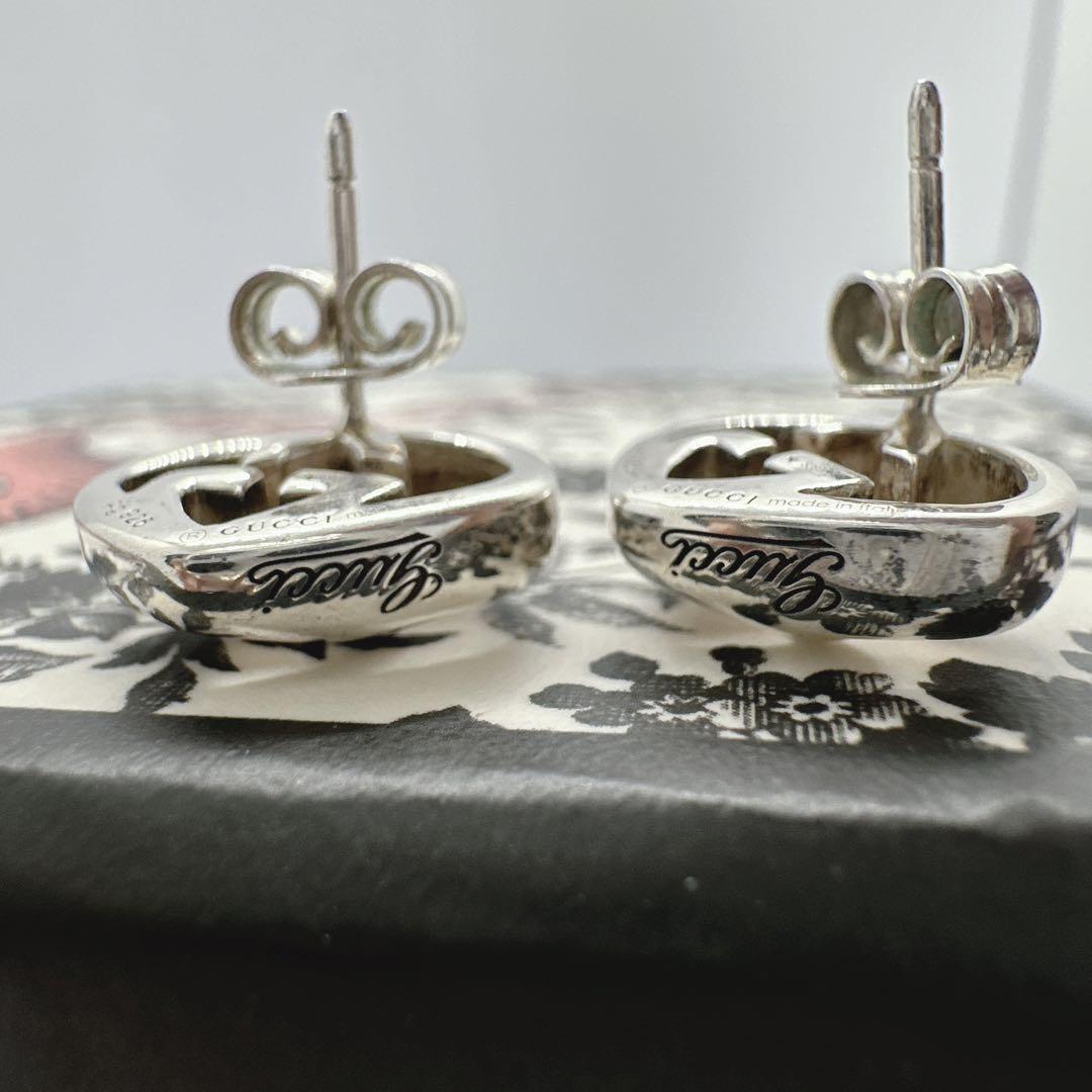 美品✨ 箱付き✨ グッチ ピアス 両耳 インターロッキング ハート ag925