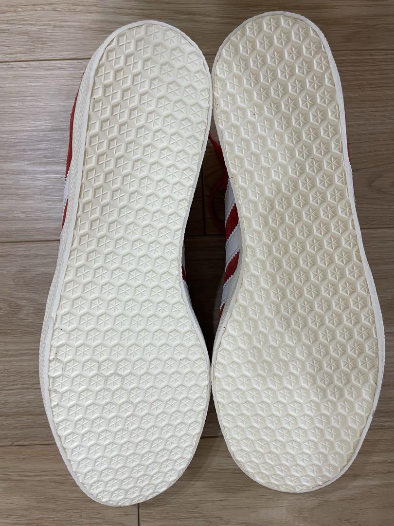 お値下げ☆未使用adidas GAZELLE SP天然皮革スニーカー靴紐赤白有り