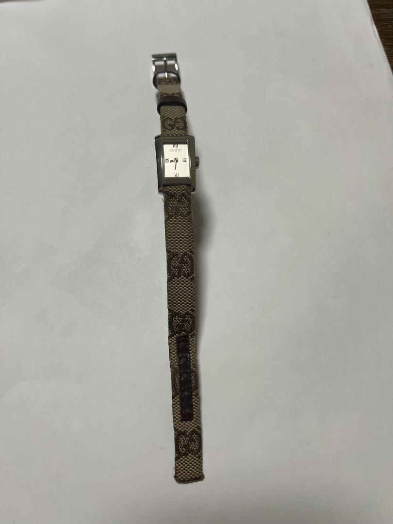 GUCCI レディース 時計 GGキャンバスベルト　レクタンギュラー