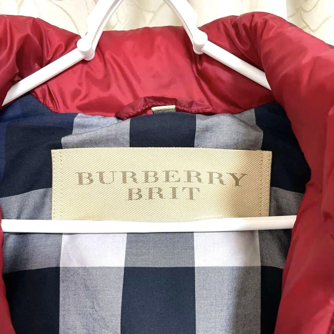 【超美品】BURBERRY BRITT 赤 ダウンベスト フード付　Sサイズ