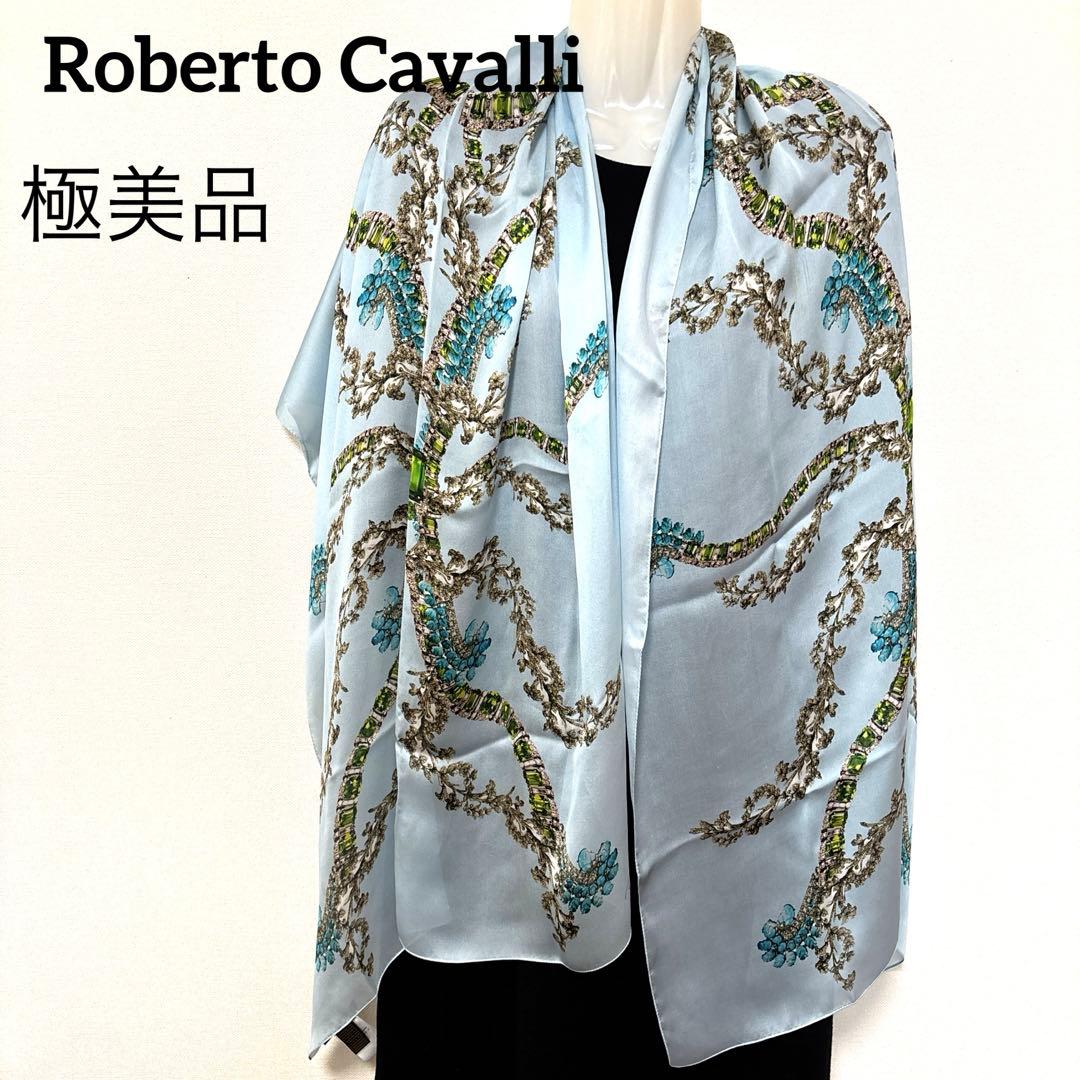 Roberto Cavalli 大判 スカーフ ストールシルクroberto cavalli