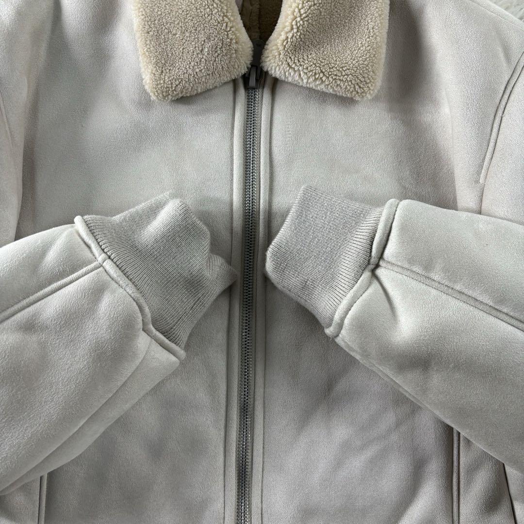 美品✨ZARA ムートンジャケット ホワイト ライダース ボア