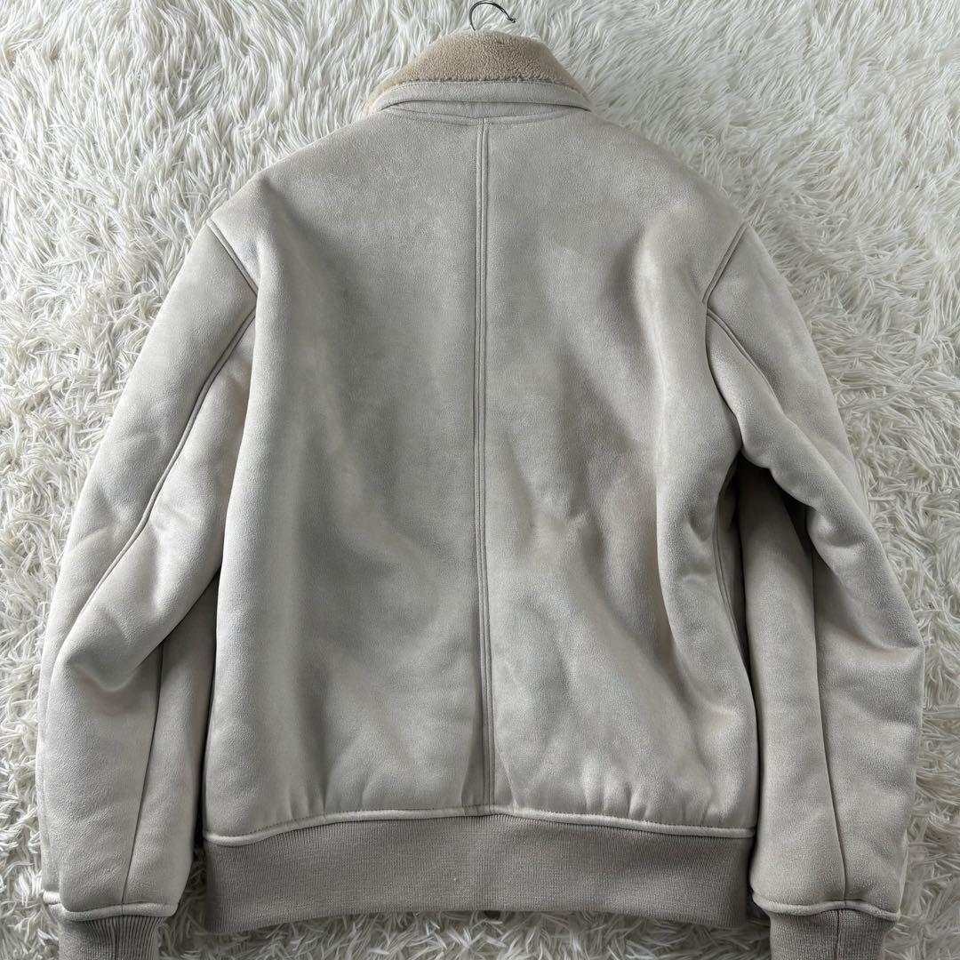 美品✨ZARA ムートンジャケット ホワイト ライダース ボア