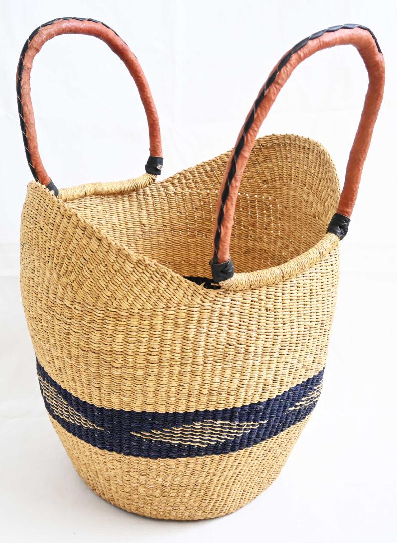 新品/アフリカ ガーナ製/ブルキナマルシェバッグ/39×50cm/ナチュラル