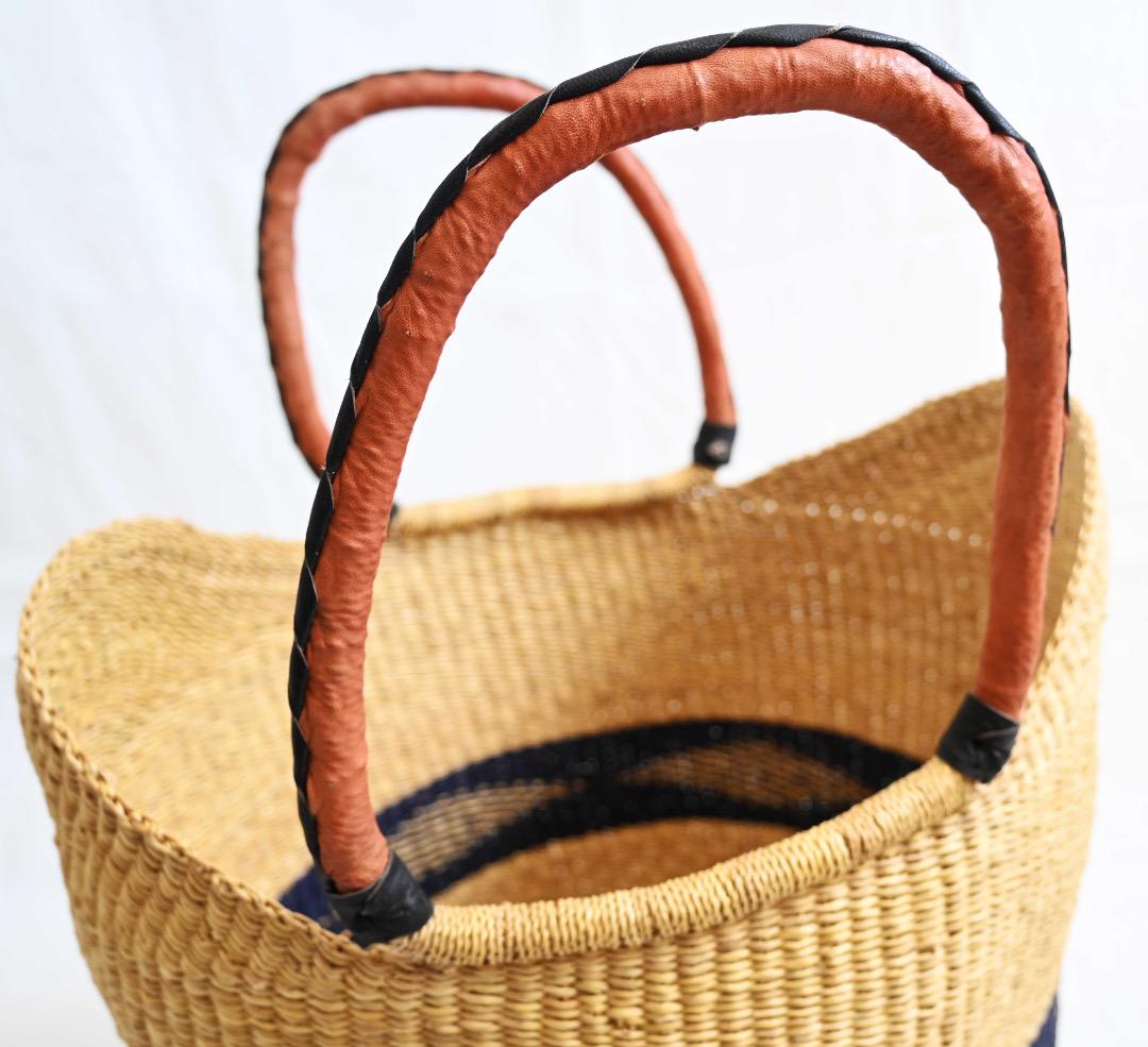 新品/アフリカ ガーナ製/ブルキナマルシェバッグ/39×50cm/ナチュラル