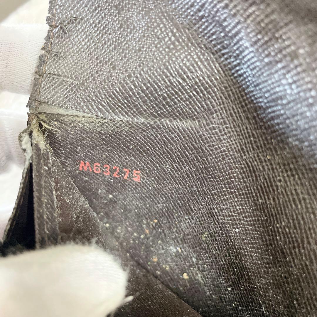 良品 ルイヴィトン ダミエ ポルトフォイユ サラ 長財布 ブラウン 本革