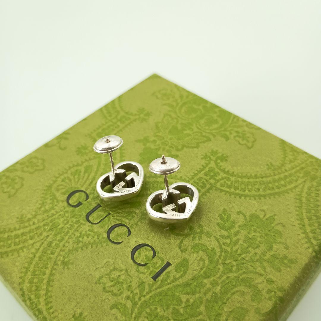 GUCCI インターロッキング　ハート　ピアス　シルバー925