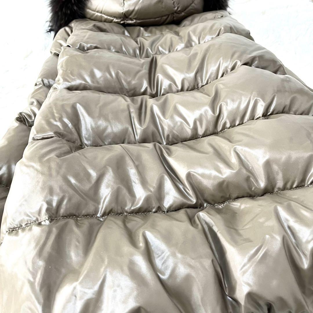 美品】デュベティカ ダウン ラクーンファー ロング 大きいサイズ XL カーキ