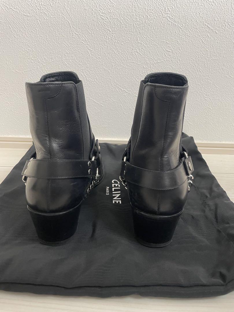 CELINE (セリーヌ) カマルグ バイカーカーフスキンチェルシーブーツ