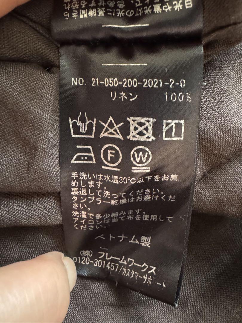 リネン オーバーサイズシャツ ダークブラウン ビッグシャツ