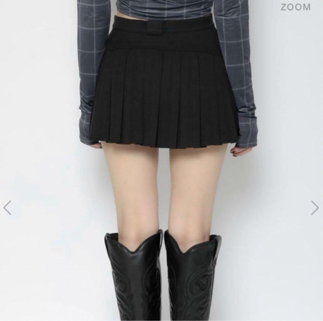 Melt the lady back pleats skirt ブラック