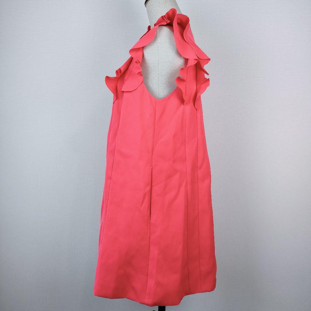 a1110】TED BAKER テッドベイカー フリル ワンピース L ピンク