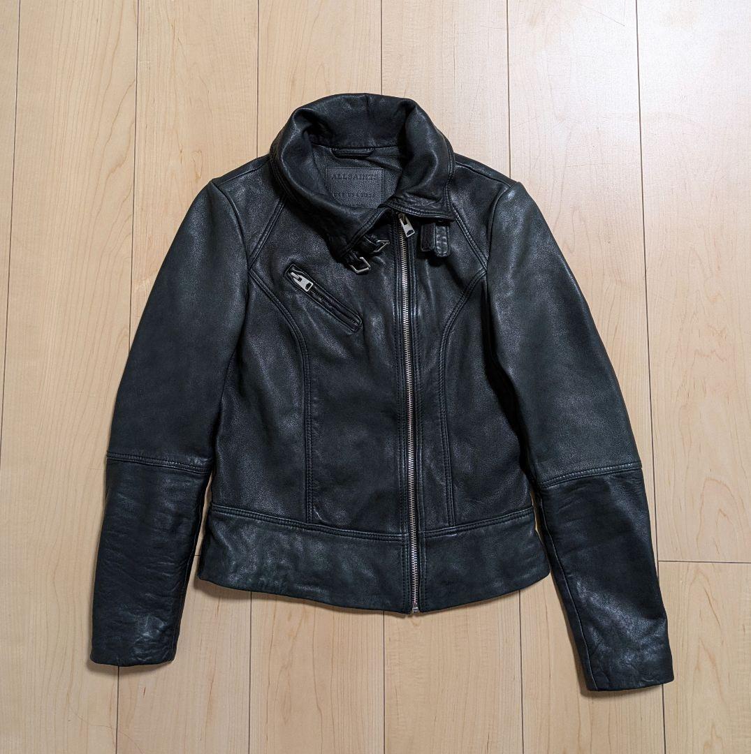 UK8 良品 ALLSAINTS オールセインツ ライダースジャケット 黒