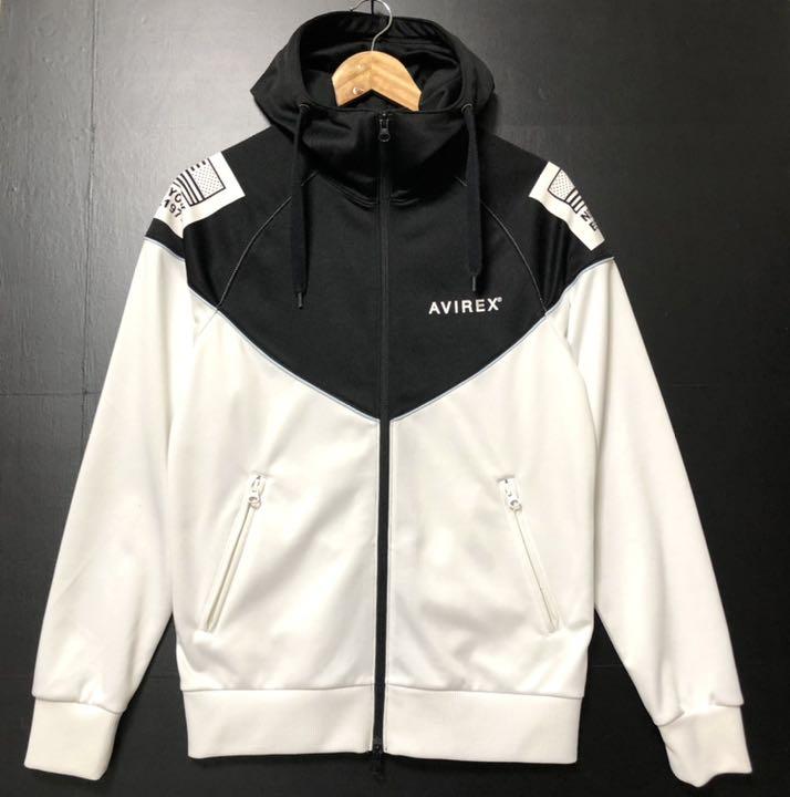 AVIREXアヴィレックス ジップパーカー サイズM ホワイト×ブラック 人気のファッションブランド! AVIREXアヴィレックス ジップパーカー サイズM ホワイト×ブラック 人気のファッションブランド!