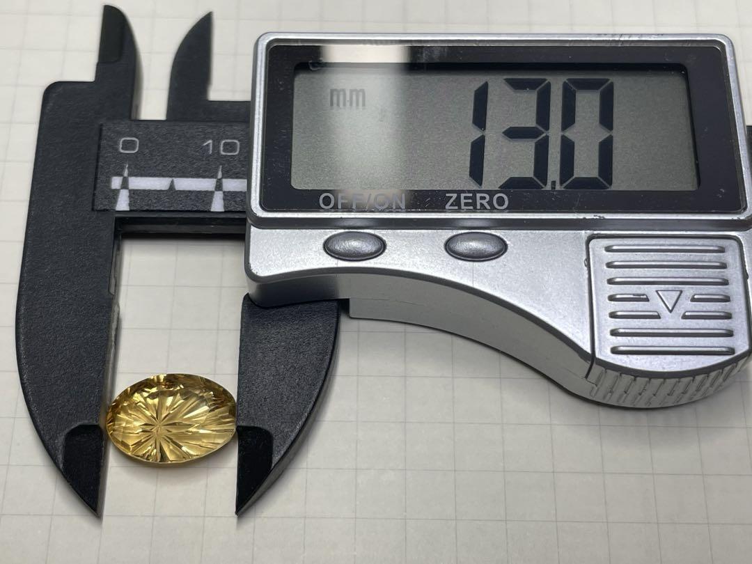 甲州貴石切子 PlusThree　シトリン　13×9mm 　昴　シミズ貴石