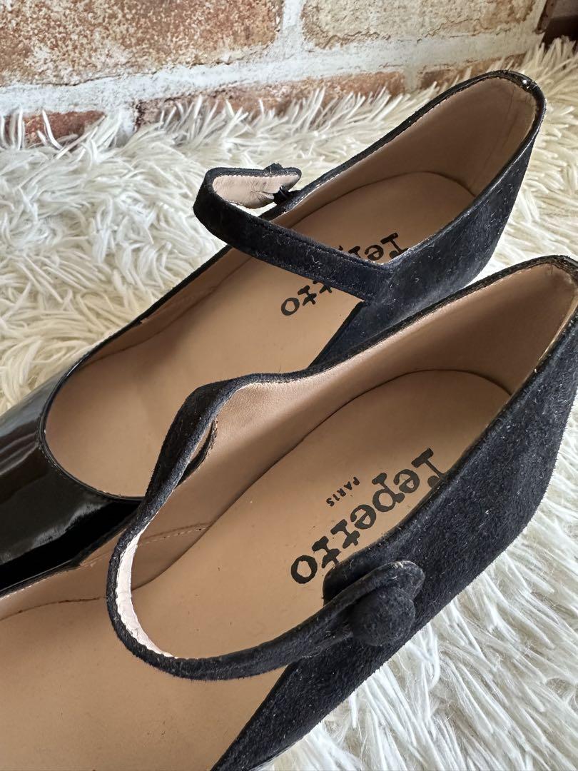【美品】レペット スエード エナメル コンビパンプス メリージェーン