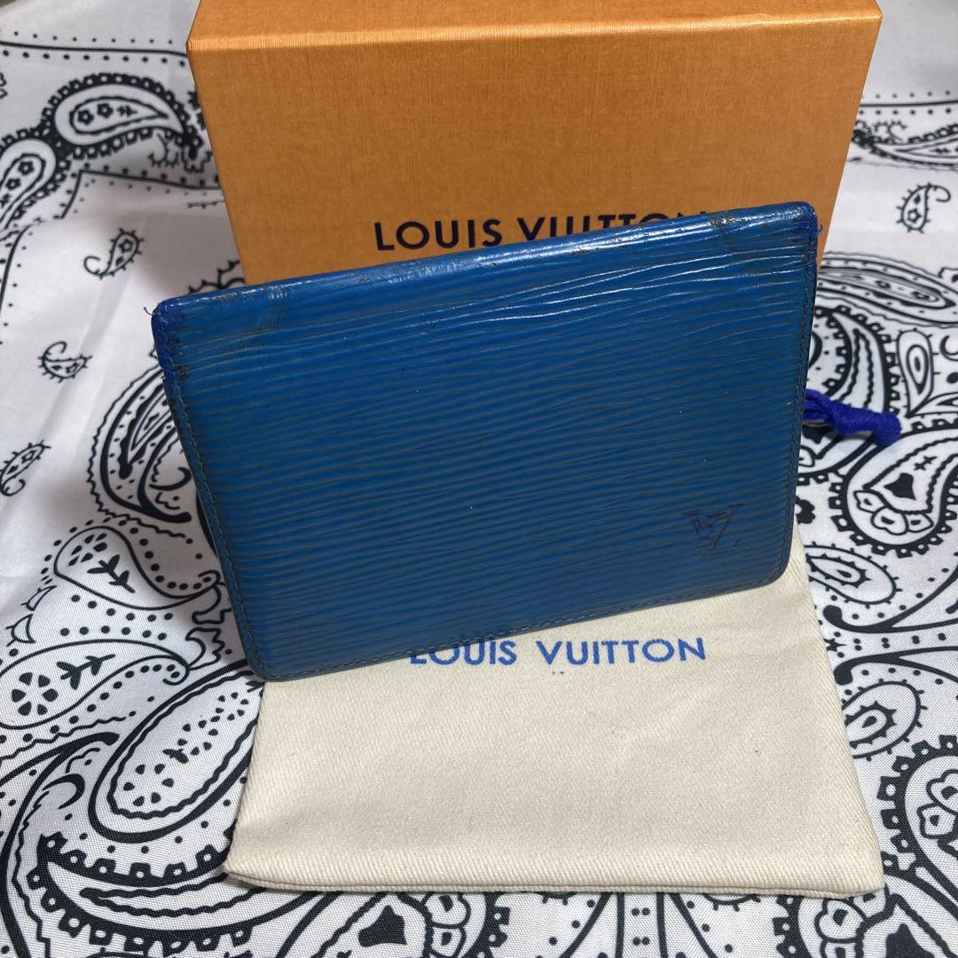 Louis Vuitton 青 レザー カードケース 二か月前に古物商から