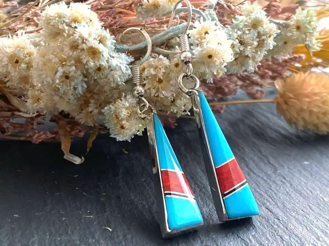 新品　ナバホ族　Navajo インディアンジュエリー　ピアス　ターコイズピアス