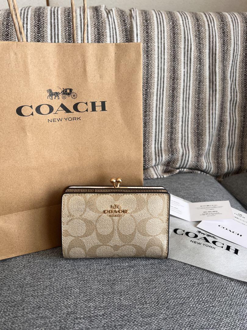 COACH 二つ折り財布 ベージュ