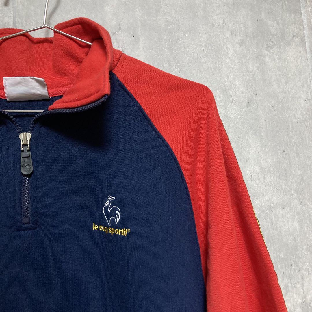le coq sportif ルコック 長袖 ハーフジップトレーナー 赤 紺 M